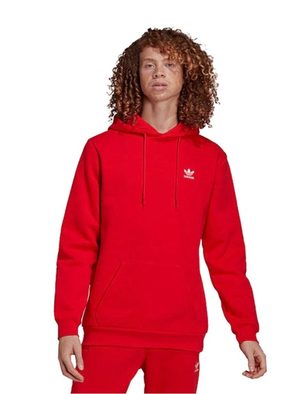 Adidas Red Trefoil Pullover Hoodie
